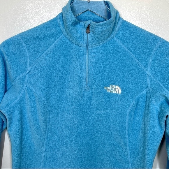 The North Face 1/4 Zip Lightweight Turquoise Fleece Pullover Size XS - Picture 3 of 12